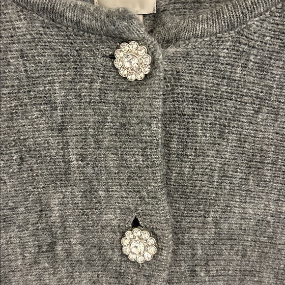 Anthropologie Maeve Rhinestone Flower Button Peplum Cardigan Sweater New Size 2X - Picture 7 of 13